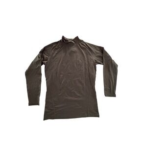 Athlio Mens Compression Shirt Mock Neck Long Sleeve Training Top Olive Green L‎